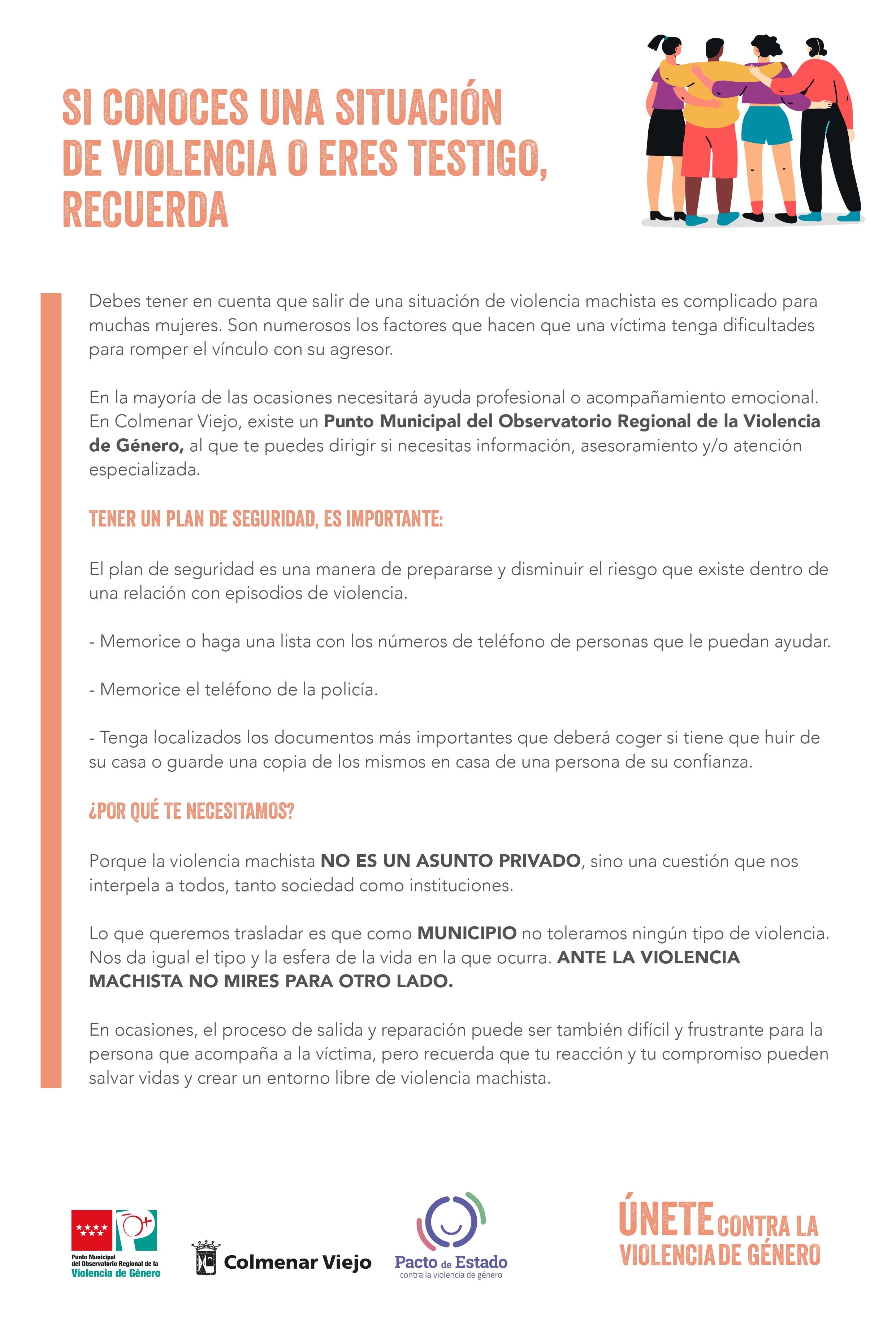 Si conoces una situación de violencia o eres testigo, recuerda