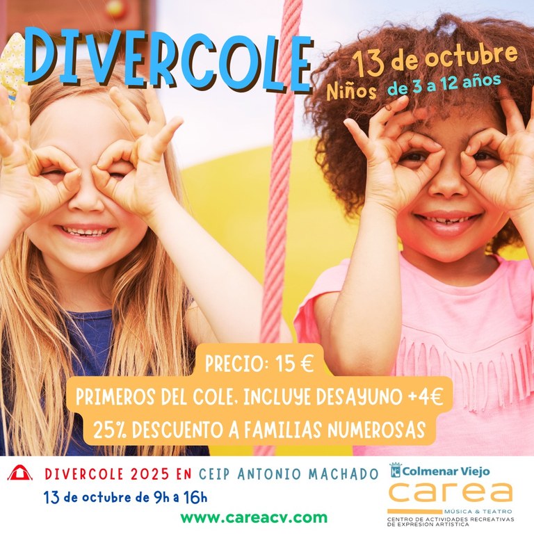 Ampliar '‘Divercole’ facilitará la conciliación laboral y familiar el lunes 13 de octubre'