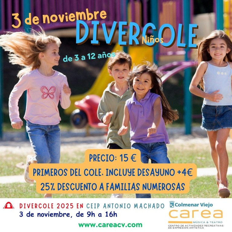 Ampliar '‘Divercole’ facilitará la conciliación laboral y familiar el lunes 3 de noviembre'