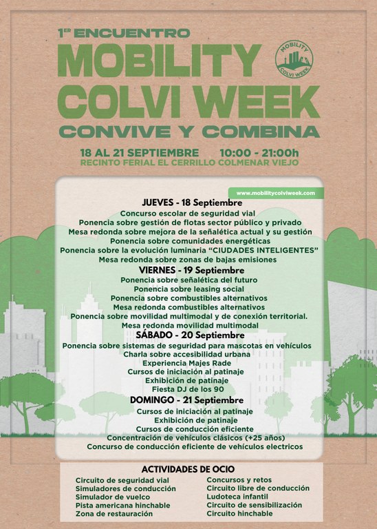 Ampliar 'Colmenar Viejo acogerá la Mobility Colvi Week del 18 al 21 de septiembre'