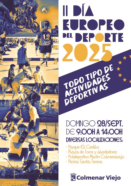 Ampliar 'Colmenar Viejo celebrará el 28 de septiembre el Día Europeo del Deporte, con múltiples actividades para todas las edades'