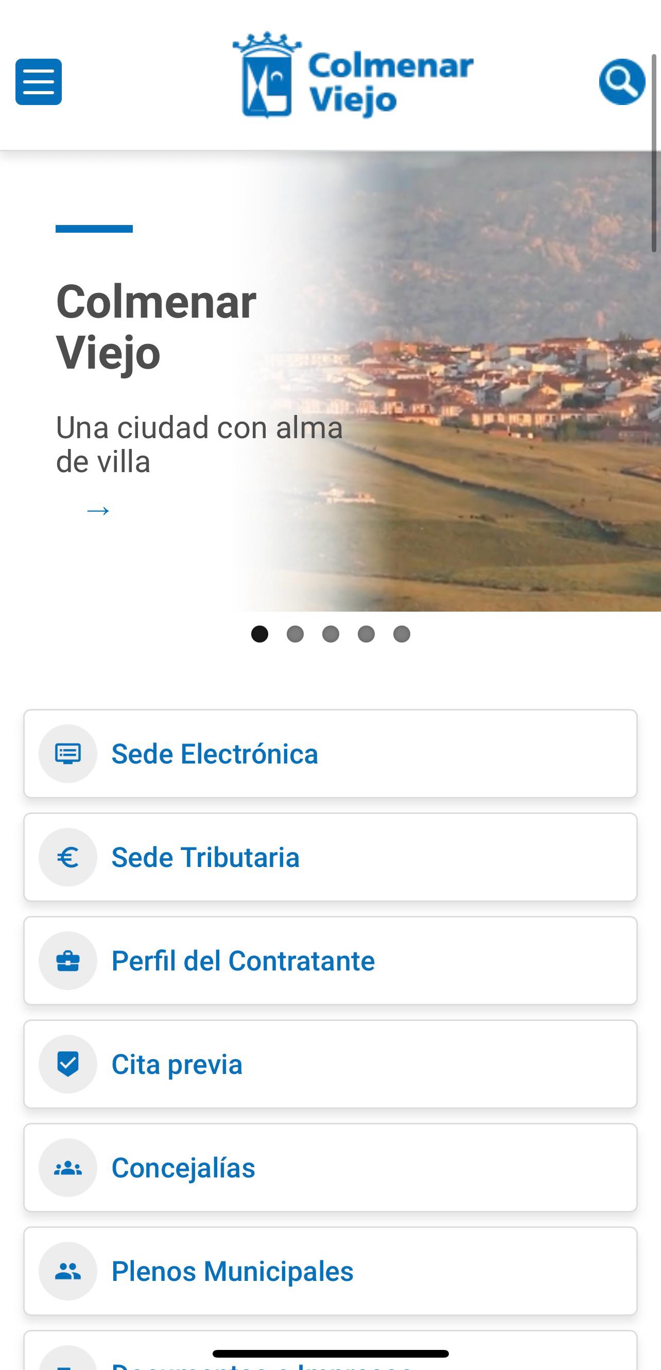 Nueva web (vista en móviles)