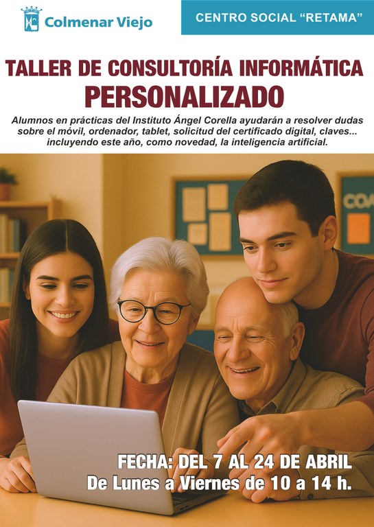 Ampliar 'El Centro de Mayores ‘Retama’ ofrecerá talleres personalizados de consultoría informática'