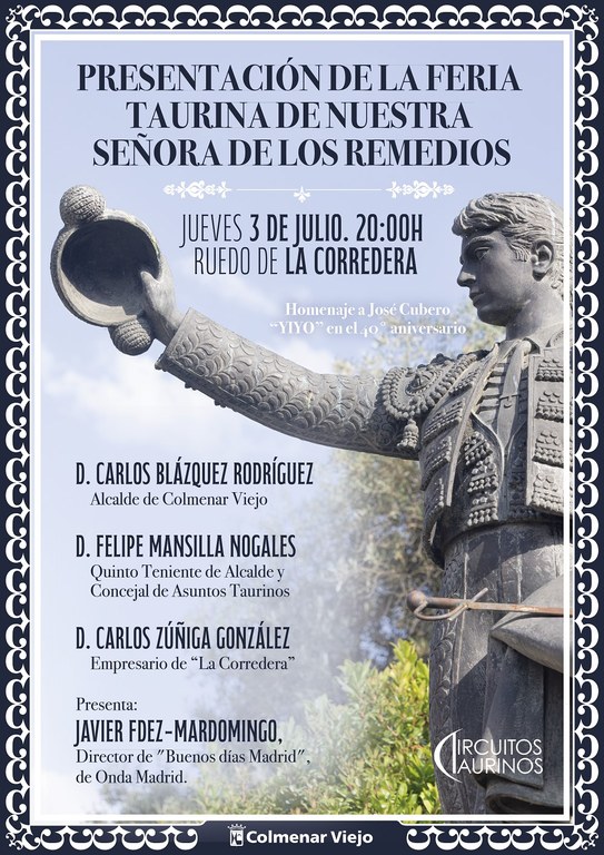 Ampliar 'El jueves 3 de julio se presentará el cartel de la ‘Feria Taurina de Los Remedios 2025’'