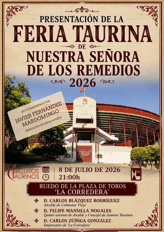 Ampliar 'El miércoles 8 de julio se presentará el cartel de la ‘Feria Taurina de Los Remedios 2026’'