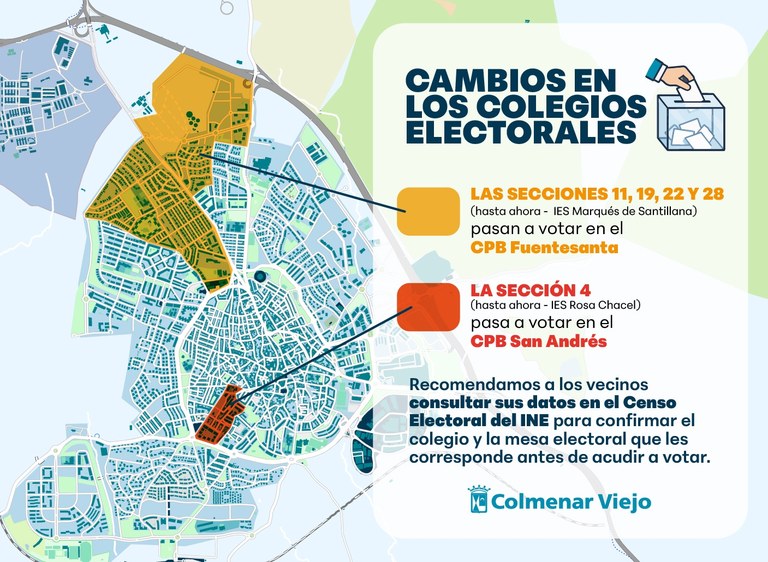 Colmenar Viejo ajusta los colegios electorales para las próximas Elecciones Generales