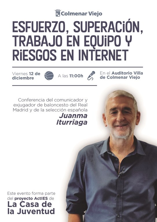 Ampliar 'La Casa de la Juventud organiza una conferencia de Juanma Iturriaga en el Auditorio ‘Villa de Colmenar Viejo’'