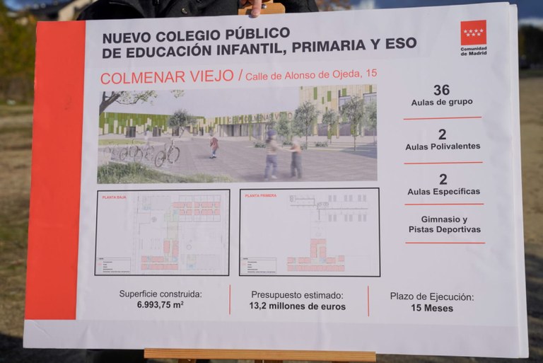 Ampliar 'La Comunidad de Madrid autoriza la contratación de las obras de construcción del nuevo CEIPSO de Colmenar Viejo'