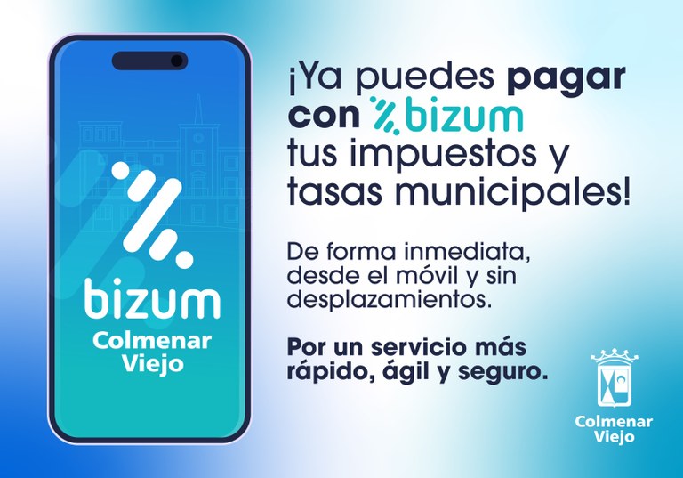 Ampliar 'Los colmenareños ya pueden pagar con Bizum los impuestos y tasas municipales'