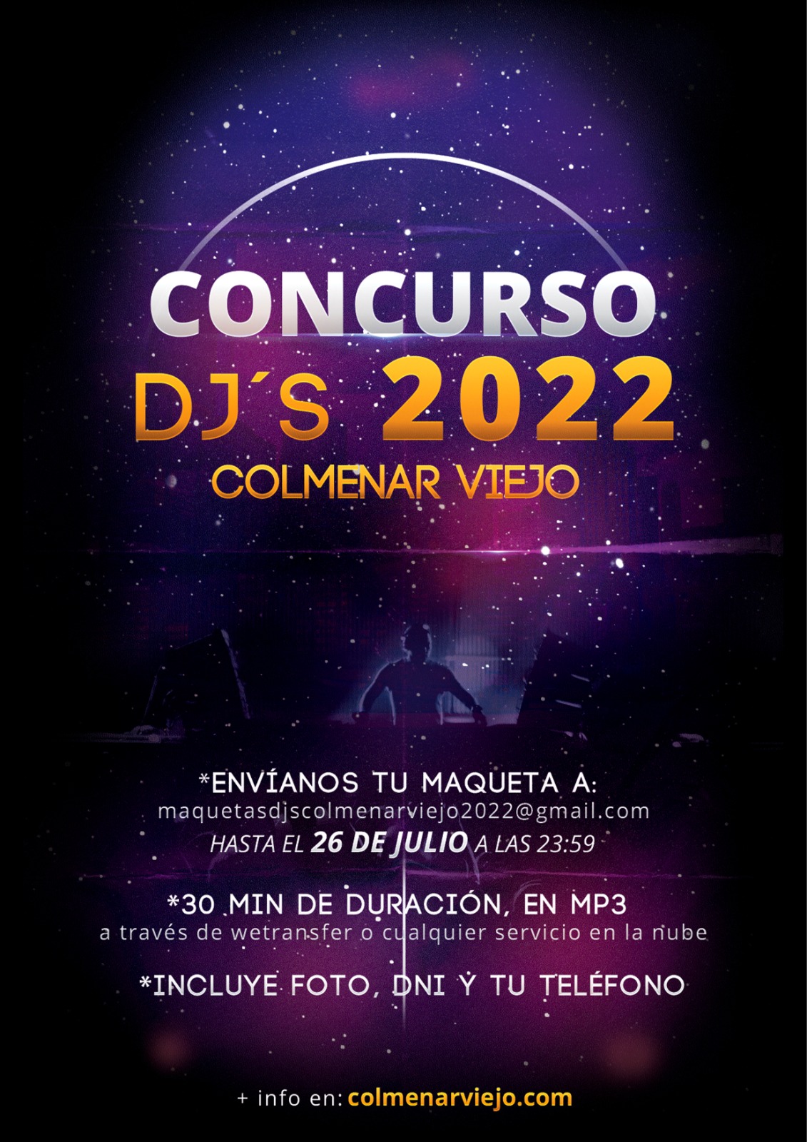 Cartel Concurso DJs Colmenar Viejo 2022