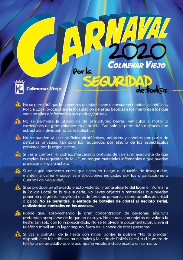 Cartel Normas Seguridad Carnaval 2020