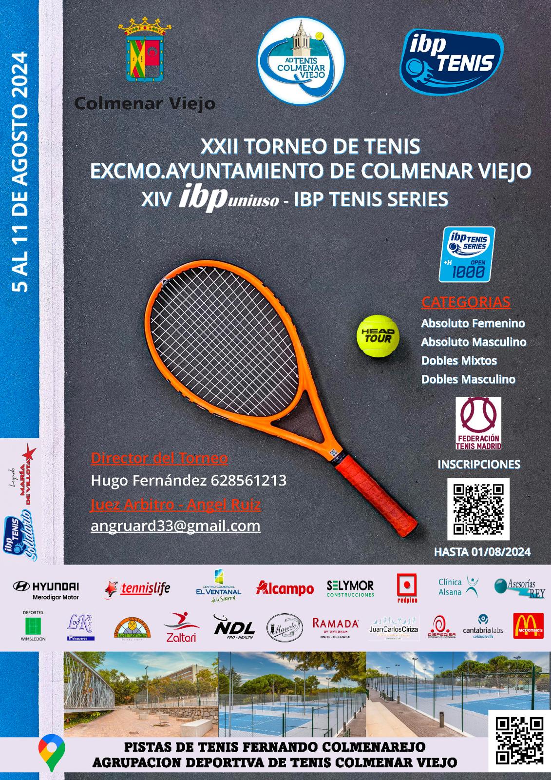 Finde 9 10 11 agosto Tenis cartel